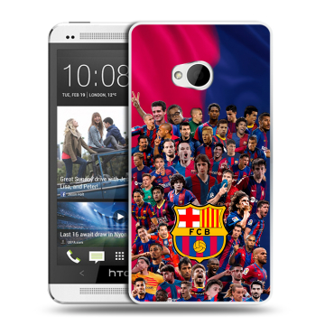 Пластиковый чехол на HTC One (M7) Dual SIM с принтом Барселона Barcelona