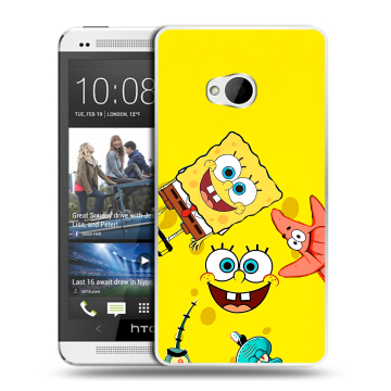 Пластиковый чехол на HTC One (M7) Dual SIM с принтом Спанч боб Спанчбоб Пластиковый чехол на HTC One (M7) Dual SIM с принтом Спанч боб Спанчбоб