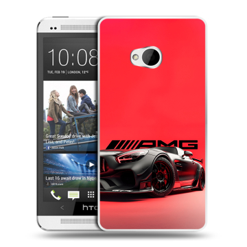 Пластиковый чехол на HTC One (M7) Dual SIM с принтом Мерседес Mercedes AMG