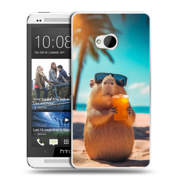 Пластиковый чехол на HTC One (M7) Dual SIM с принтом Капибара
