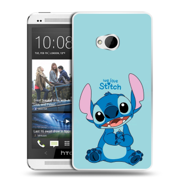 Пластиковый чехол на HTC One (M7) Dual SIM с принтом Лило и Стич