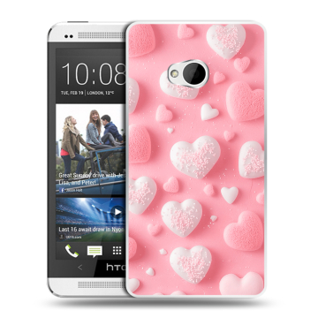 Пластиковый чехол на HTC One (M7) Dual SIM с принтом Сердечки Пластиковый чехол на HTC One (M7) Dual SIM с принтом Сердечки