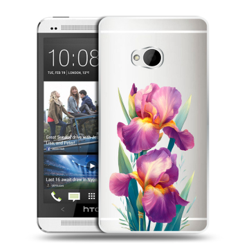 Пластиковый чехол на HTC One (M7) Dual SIM с принтом Цветы орхидеи