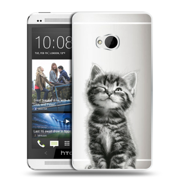 Пластиковый чехол на HTC One (M7) Dual SIM с принтом Котенок Пластиковый чехол на HTC One (M7) Dual SIM с принтом Котенок