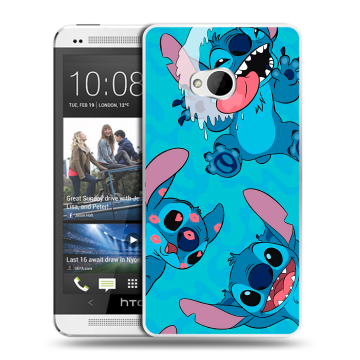 Пластиковый чехол на HTC One (M7) Dual SIM с принтом Лило и Стич