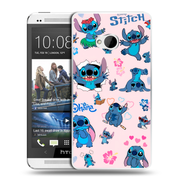 Пластиковый чехол на HTC One (M7) Dual SIM с принтом Лило и Стич Пластиковый чехол на HTC One (M7) Dual SIM с принтом Лило и Стич