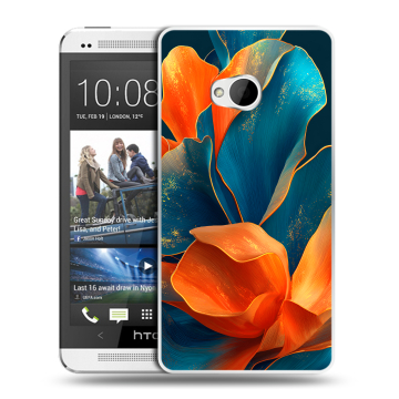 Пластиковый чехол на HTC One (M7) Dual SIM с принтом Цветы