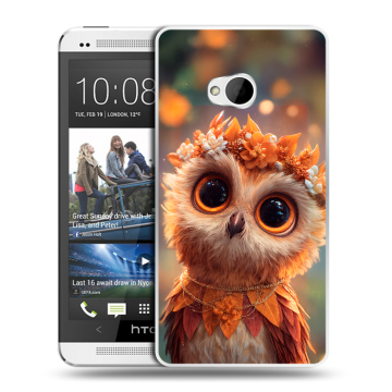Пластиковый чехол на HTC One (M7) Dual SIM с принтом Милая сова