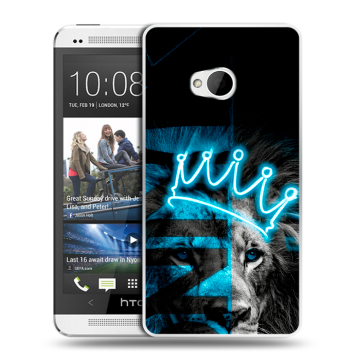 Пластиковый чехол на HTC One (M7) Dual SIM с принтом Король лев