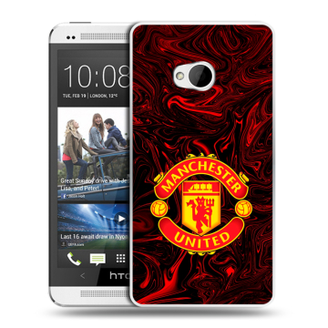 Пластиковый чехол на HTC One (M7) Dual SIM с принтом Manchester United