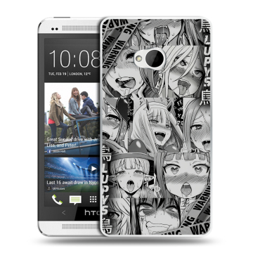 Пластиковый чехол на HTC One (M7) Dual SIM с принтом Ahegao Ахегао Аниме