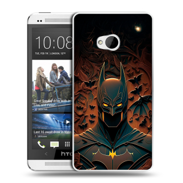 Пластиковый чехол на HTC One (M7) Dual SIM с принтом Batman Бэтмен