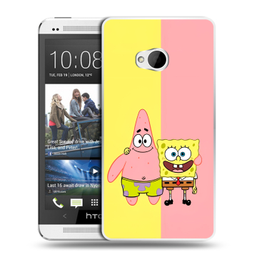 Пластиковый чехол на HTC One (M7) Dual SIM с принтом Спанч боб Спанчбоб Пластиковый чехол на HTC One (M7) Dual SIM с принтом Спанч боб Спанчбоб