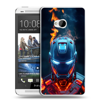 Пластиковый чехол на HTC One (M7) Dual SIM с принтом IronMan Железный человек Пластиковый чехол на HTC One (M7) Dual SIM с принтом IronMan Железный человек