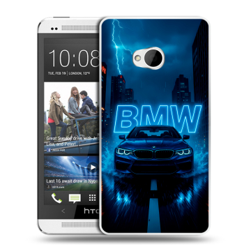 Пластиковый чехол на HTC One (M7) Dual SIM с принтом BMW БМВ Пластиковый чехол на HTC One (M7) Dual SIM с принтом BMW БМВ