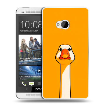 Пластиковый чехол на HTC One (M7) Dual SIM с принтом Смешная утка