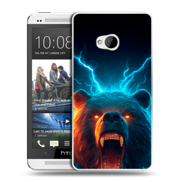 Пластиковый чехол на HTC One (M7) Dual SIM с принтом Медведь