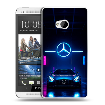 Пластиковый чехол на HTC One (M7) Dual SIM с принтом Mercedes Мерседес Пластиковый чехол на HTC One (M7) Dual SIM с принтом Mercedes Мерседес