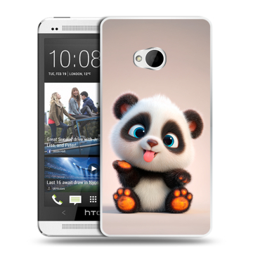 Пластиковый чехол на HTC One (M7) Dual SIM с принтом милая панда Пластиковый чехол на HTC One (M7) Dual SIM с принтом милая панда