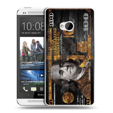 Пластиковый чехол на HTC One (M7) Dual SIM с принтом Доллар деньги Пластиковый чехол на HTC One (M7) Dual SIM с принтом Доллар деньги