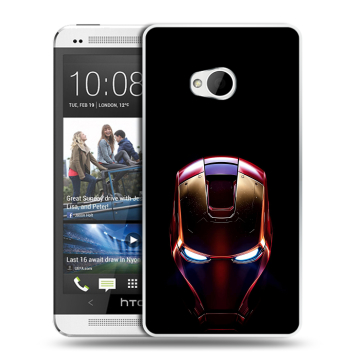 Пластиковый чехол на HTC One (M7) Dual SIM с принтом IronMan Железный человек Пластиковый чехол на HTC One (M7) Dual SIM с принтом IronMan Железный человек