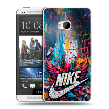 Пластиковый чехол на HTC One (M7) Dual SIM с принтом Nike Найк Пластиковый чехол на HTC One (M7) Dual SIM с принтом Nike Найк