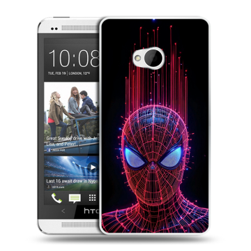 Пластиковый чехол на HTC One (M7) Dual SIM с принтом Spiderman Человек паук Пластиковый чехол на HTC One (M7) Dual SIM с принтом Spiderman Человек паук