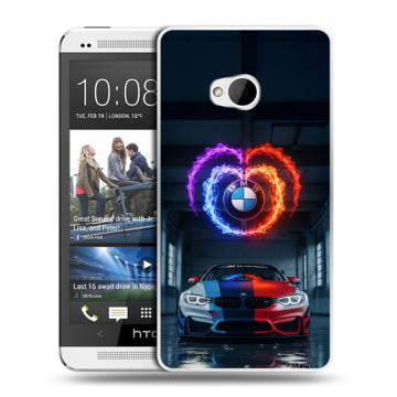 Пластиковый чехол на HTC One (M7) Dual SIM с принтом BMW БМВ Пластиковый чехол на HTC One (M7) Dual SIM с принтом BMW БМВ