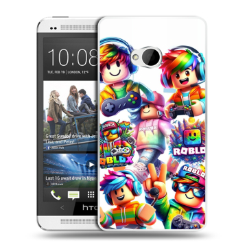 Пластиковый чехол на HTC One (M7) Dual SIM с принтом Roblox Роблокс Пластиковый чехол на HTC One (M7) Dual SIM с принтом Roblox Роблокс
