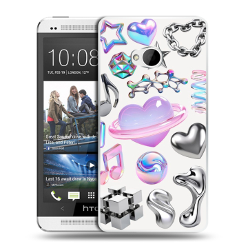Пластиковый чехол на HTC One (M7) Dual SIM с принтом Y2K Пластиковый чехол на HTC One (M7) Dual SIM с принтом Y2K