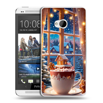 Пластиковый чехол на HTC One (M7) Dual SIM с принтом Новый год