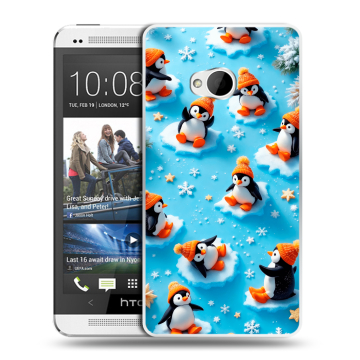Пластиковый чехол на HTC One (M7) Dual SIM с принтом Новый год