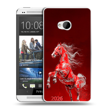 Пластиковый чехол на HTC One (M7) Dual SIM с принтом Новый год