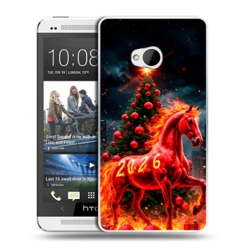 Пластиковый чехол на HTC One (M7) Dual SIM с принтом Новый год
