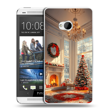 Пластиковый чехол на HTC One (M7) Dual SIM с принтом Новый год