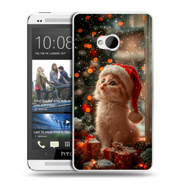 Пластиковый чехол на HTC One (M7) Dual SIM с принтом Новый год