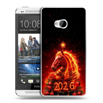 Пластиковый чехол на HTC One (M7) Dual SIM с принтом Новый год