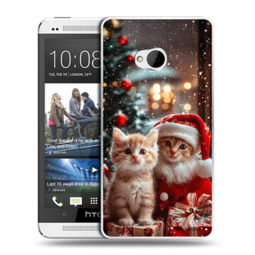 Пластиковый чехол на HTC One (M7) Dual SIM с принтом Новый год
