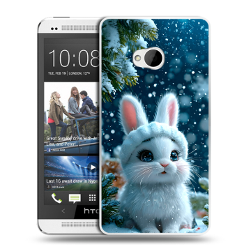 Пластиковый чехол на HTC One (M7) Dual SIM с принтом Новый год