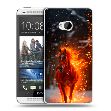 Пластиковый чехол на HTC One (M7) Dual SIM с принтом Новый год