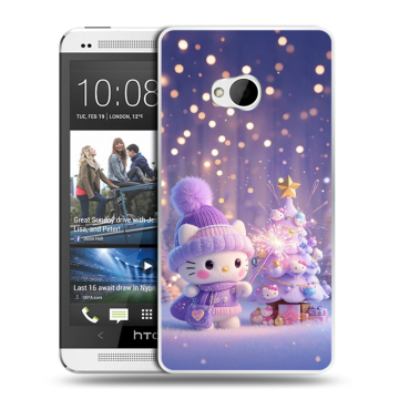 Пластиковый чехол на HTC One (M7) Dual SIM с принтом Новый год