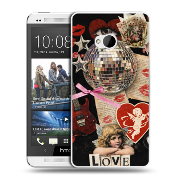Пластиковый чехол на HTC One (M7) Dual SIM с принтом для девочек