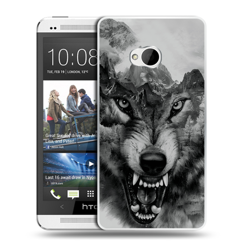 Пластиковый чехол на HTC One (M7) Dual SIM с принтом Волк Пластиковый чехол на HTC One (M7) Dual SIM с принтом Волк