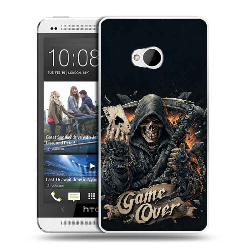 Пластиковый чехол на HTC One (M7) Dual SIM с принтом Скелет карты Пластиковый чехол на HTC One (M7) Dual SIM с принтом Скелет карты