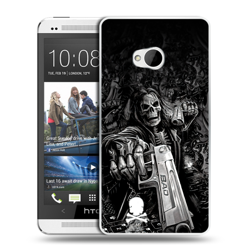 Пластиковый чехол на HTC One (M7) Dual SIM с принтом Скелет Пластиковый чехол на HTC One (M7) Dual SIM с принтом Скелет