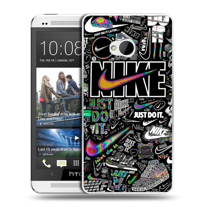 Пластиковый чехол на HTC One (M7) Dual SIM с принтом Найк Пластиковый чехол на HTC One (M7) Dual SIM с принтом Найк