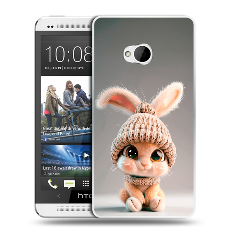 Пластиковый чехол на HTC One (M7) Dual SIM с принтом Кролик Пластиковый чехол на HTC One (M7) Dual SIM с принтом Кролик