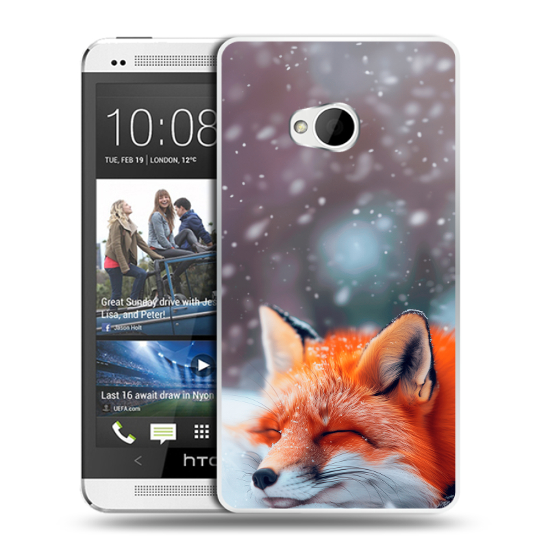 Пластиковый чехол на HTC One (M7) Dual SIM с принтом лиса Пластиковый чехол на HTC One (M7) Dual SIM с принтом лиса