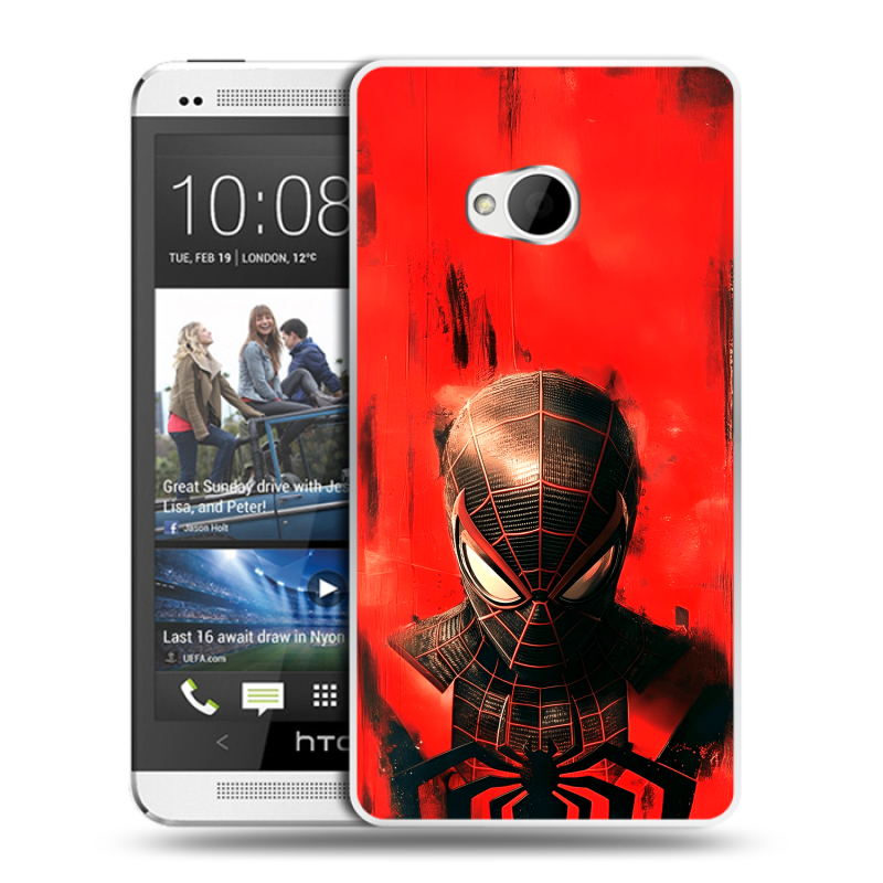 Пластиковый чехол на HTC One (M7) Dual SIM с принтом человек паук spiderman Пластиковый чехол на HTC One (M7) Dual SIM с принтом человек паук spiderman