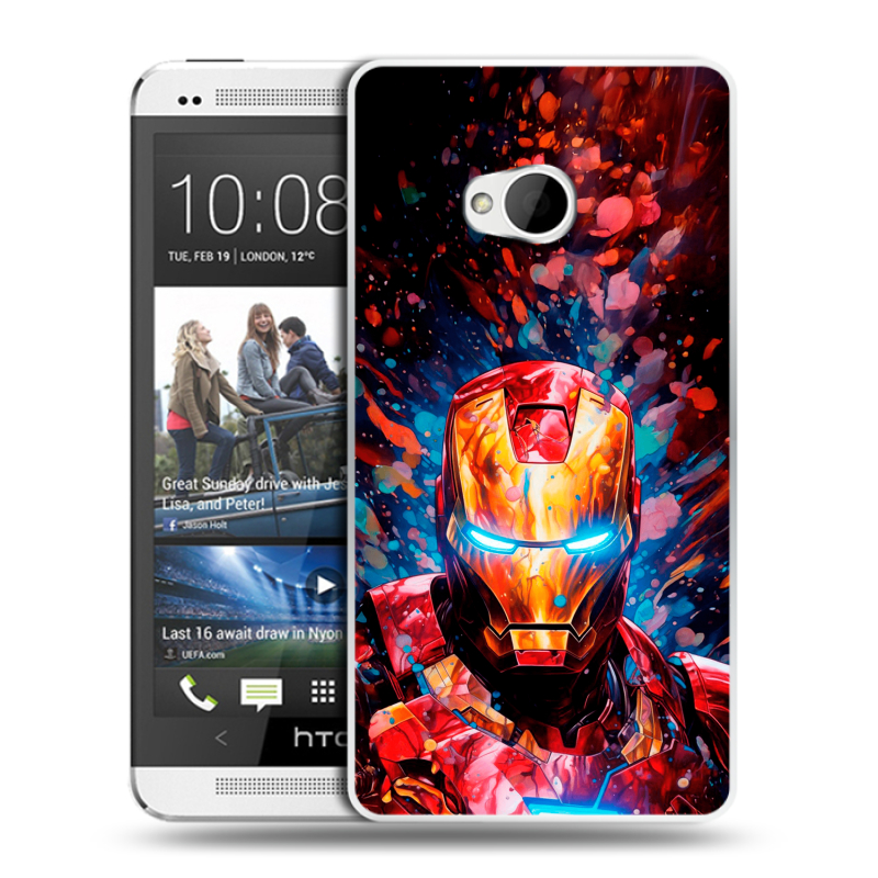 Пластиковый чехол на HTC One (M7) Dual SIM с принтом Железный человек Ironman Пластиковый чехол на HTC One (M7) Dual SIM с принтом Железный человек Ironman